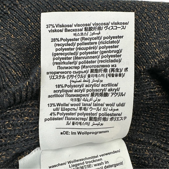 CLOSED Smokey Blue Cropped Cardigan - Dark Blue Wool Blend Knit Cardigan Sweater - Picture 10 of 11